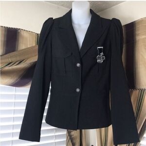 Allen B. By Allen Schwartz Black Blazer with Brooch